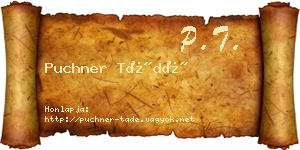 Puchner Tádé névjegykártya